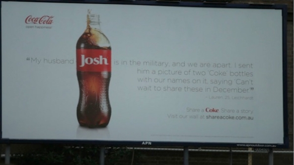 A coke with the name Josh