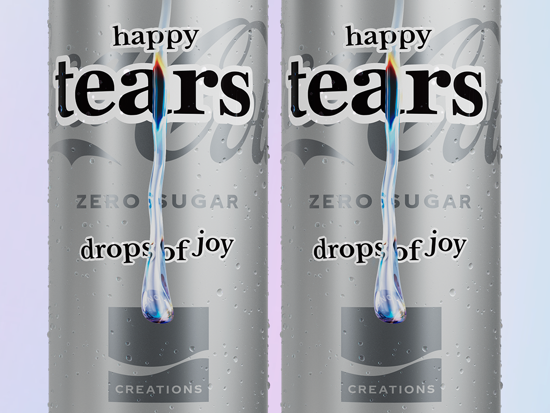 Two cans of happy tears, a limited-edition Coca-Cola Zero Sugar flavor