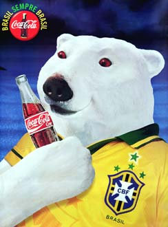 Polar Baer in Brazil Soccer Shirt