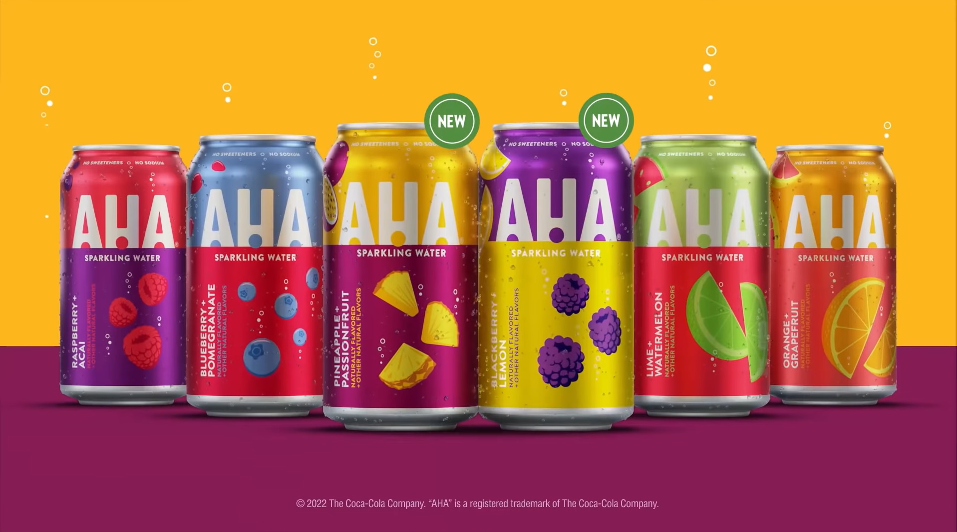 Assorted Aha beverage cans