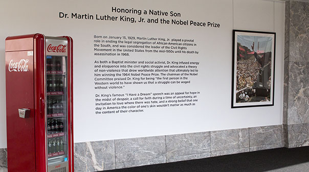 One of the pieces from the Martin Luther King Jr. exhibit hosted by The Coca-Cola Company.