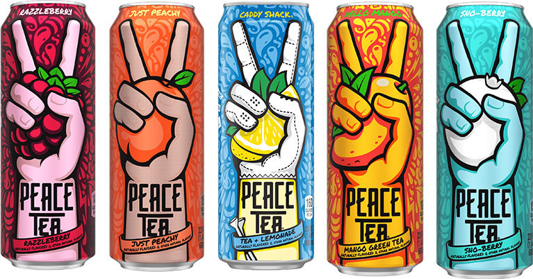 Five Flavors of Peace Tea Cans