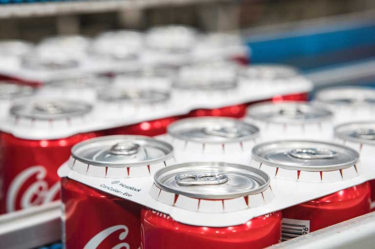 Coca-Cola can collar packaging