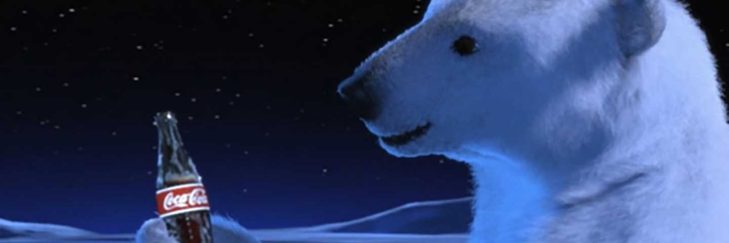 Coke polar bear northern lights