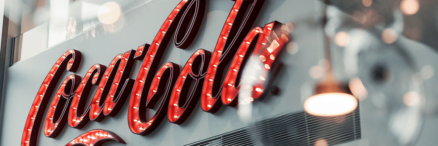 A Coca-Cola marquee sign