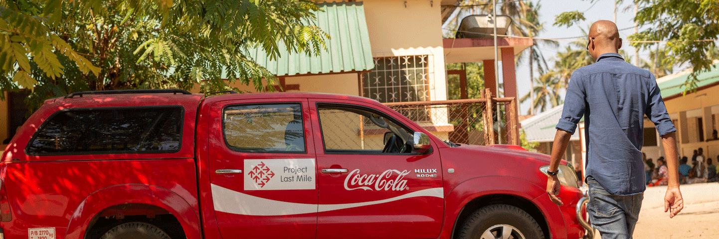 Coca-Cola branded truck for Project Last Mile in Quelimane, Mozambique Coca-Cola branded truck for Project Last Mile in Quelimane, Mozambique