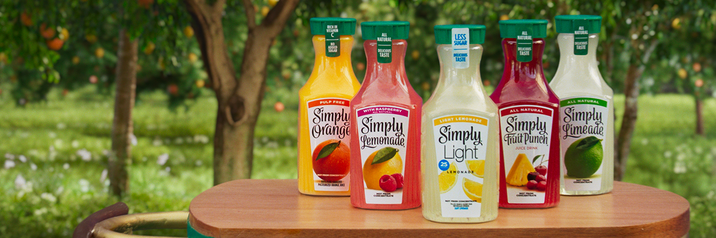 Five Bottles of Simply of Varying Flavors