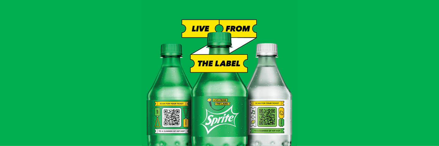 Three Sprite Live From The Label bottles
