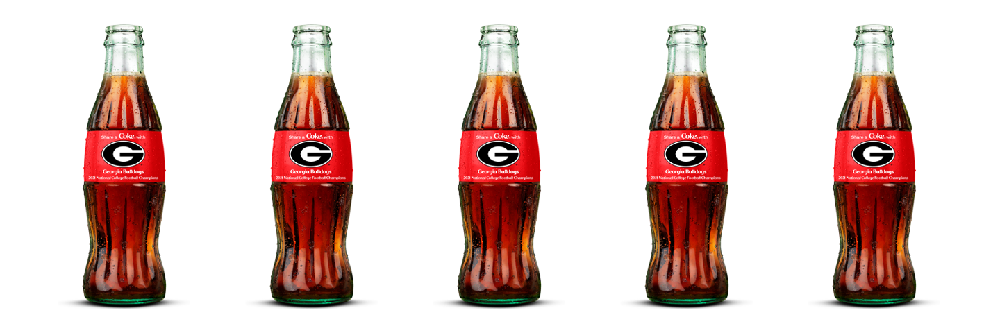 University of Georgia Football National Championship Commemorative Share a Coke bottles