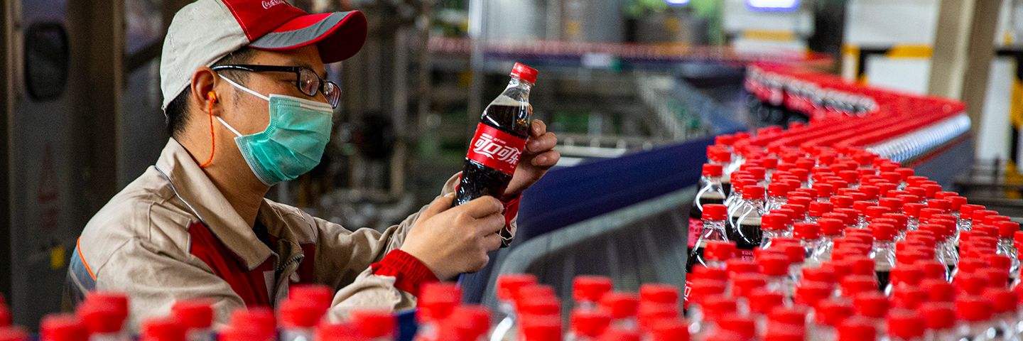 A Coca-Cola bottling plant in China – where CFO John Murphy said business recovery is ‘ahead of the pack’ – resumed production in April.