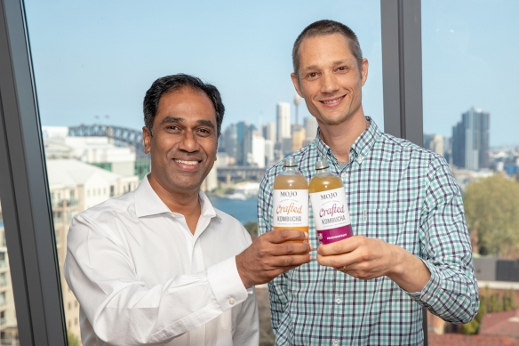 Vamsi Mohan (left) President Coca-Cola Australia and Anthony Crabb co-founder and CEO Organic & Raw.