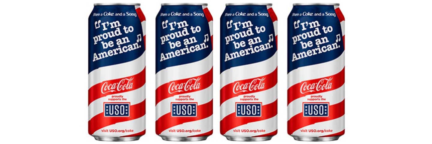 Coca-Cola USO I'm proud to be an American.