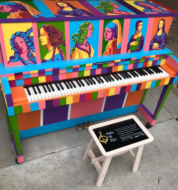 Pianos for Peace relies on donor support to purchase or contribute pianos, and cover storage, transportation and tuning costs. Volunteer artists hand-paint the instruments with their own uniquely colorful expressions of peace.