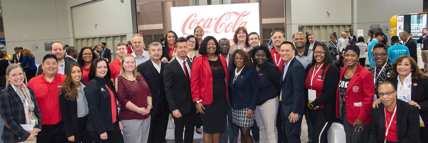 Group of Coca-Cola's suppliers representing company diversity.