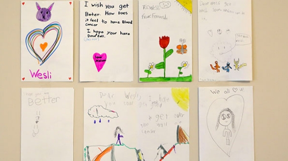 'Get Well Soon' notes from students