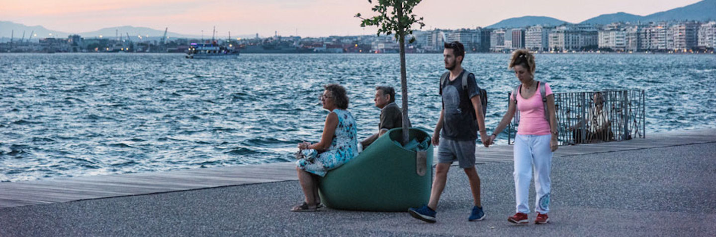 3D printed urban furniture already in place making the seafront of Thessaloniki even more beautiful