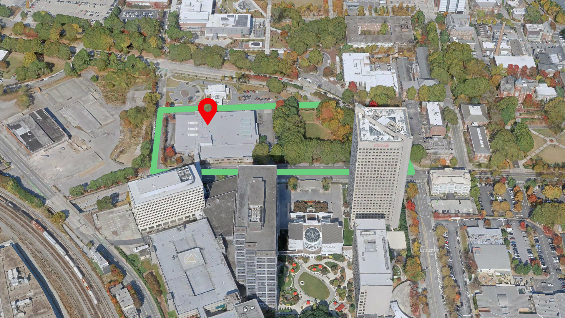 Map showing Coca-Cola property to be acquired by Georgia Tech