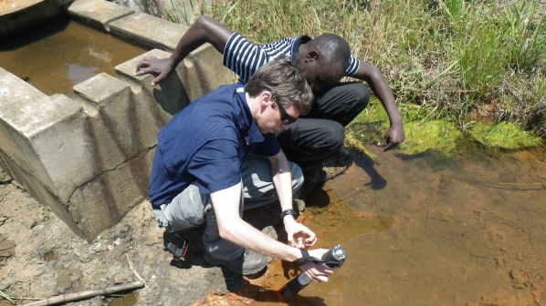 Bentho torch being used to establish water quality