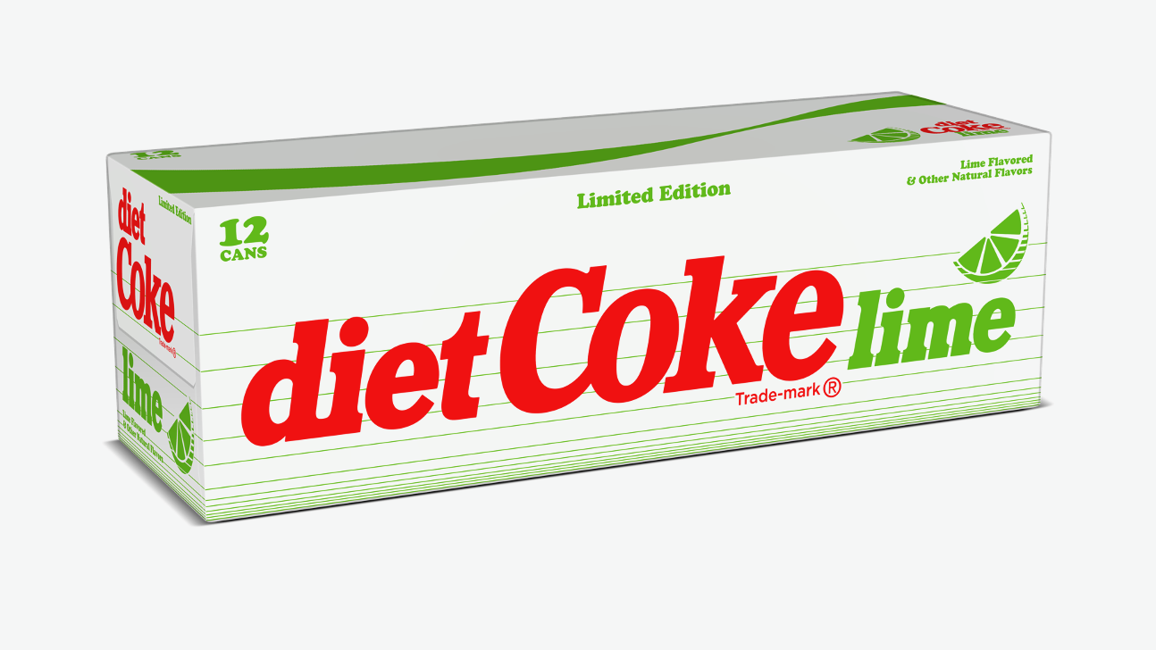 Diet Coke Lime 12 pack packaging
