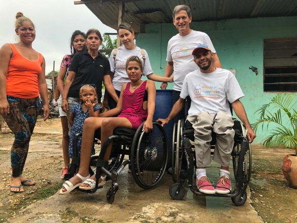 Yesenia and Cesar from Venezuela receive their wheelchairs