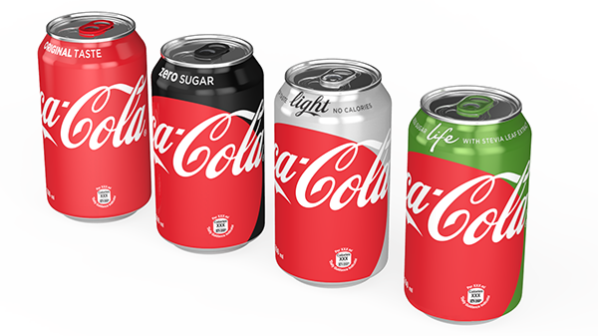 four cola cans