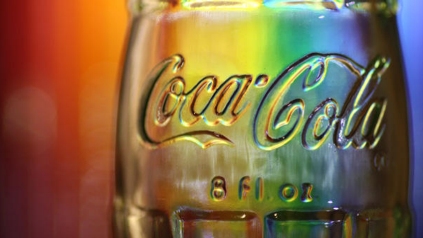 Rainbow bottle of coca-cola