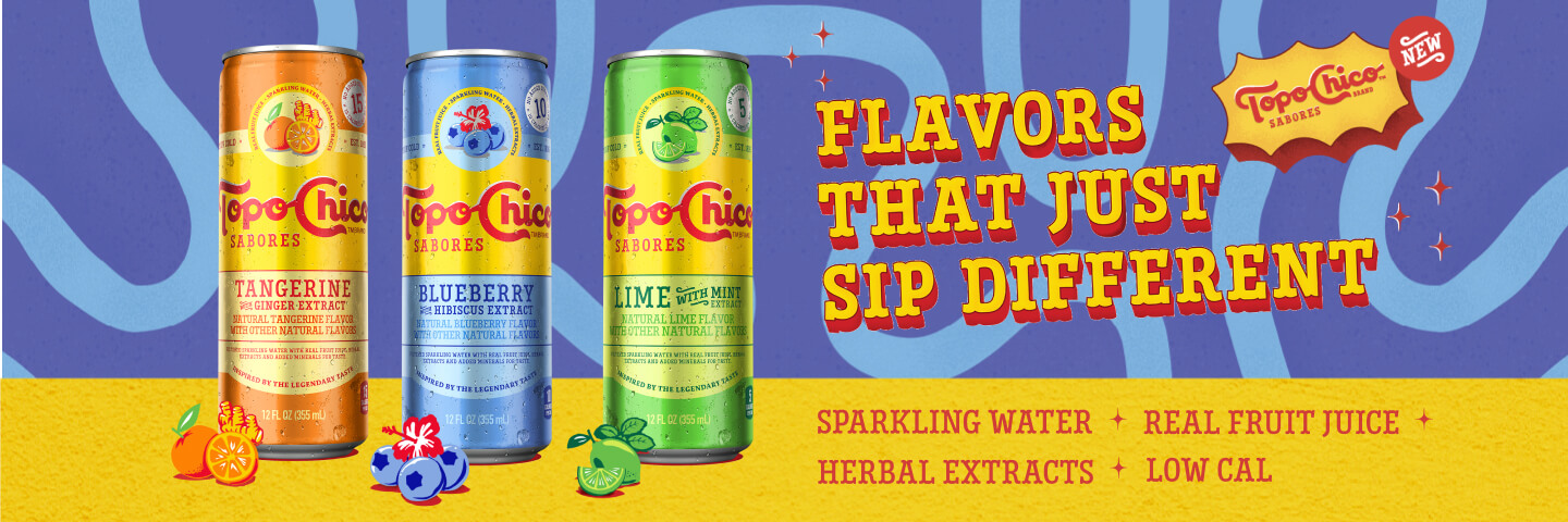 Topo Chico Launches Line of Fruit-Flavored Sparkling Waters With Herbal ...