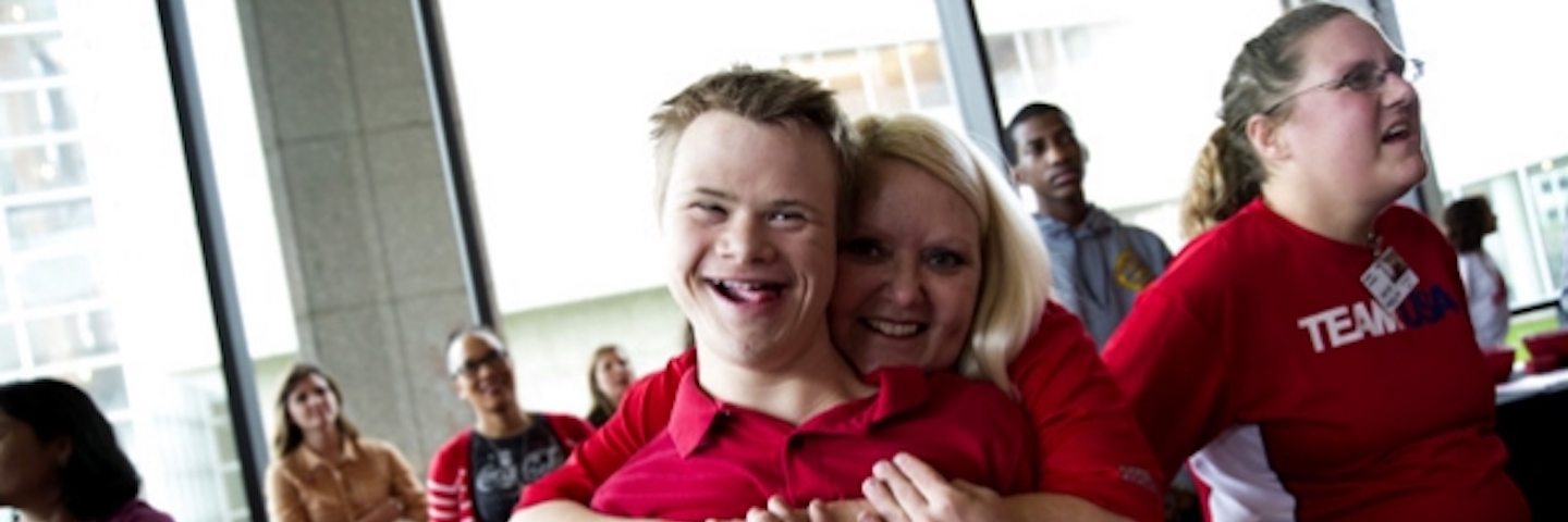 Happy contestants of the Olympic Games