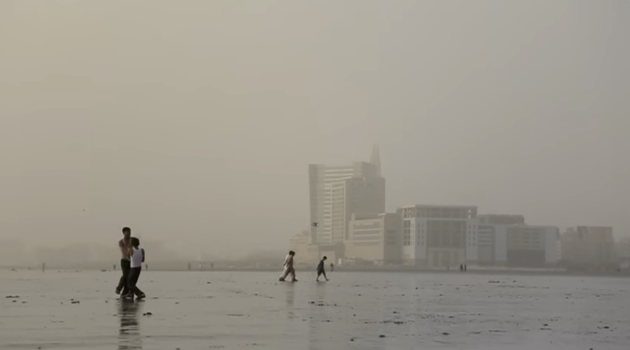 wide shot of a beach