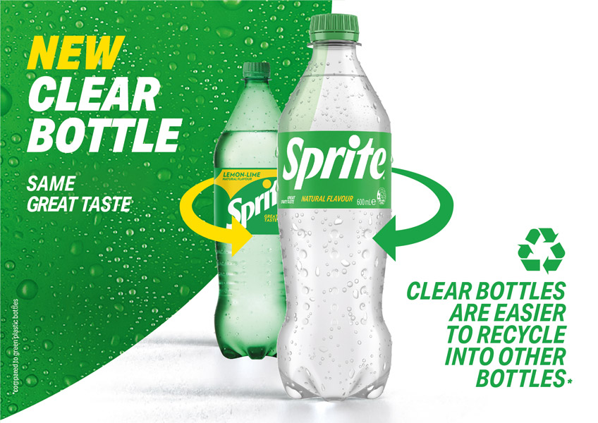 Sprite's iconic green bottles go clear CocaCola Australia