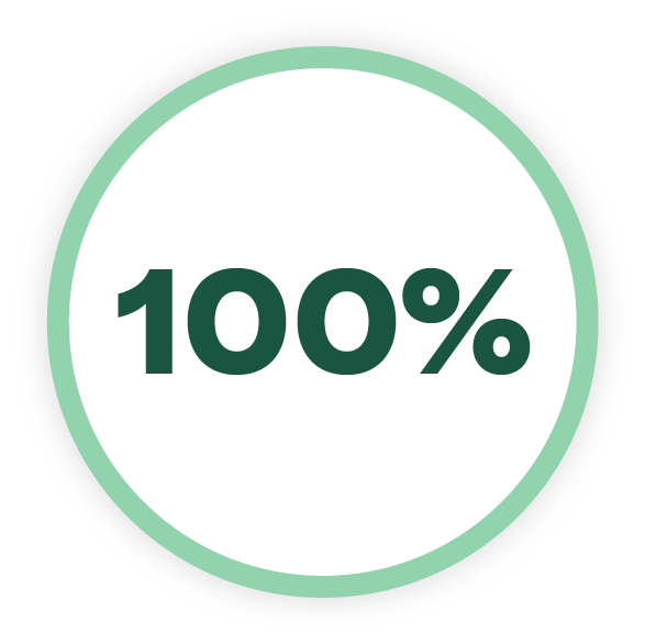 Icon stating 100%