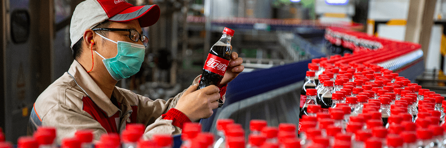 A Coca-Cola bottling plant in China – where CFO John Murphy said business recovery is ‘ahead of the pack’ – resumed production in April.