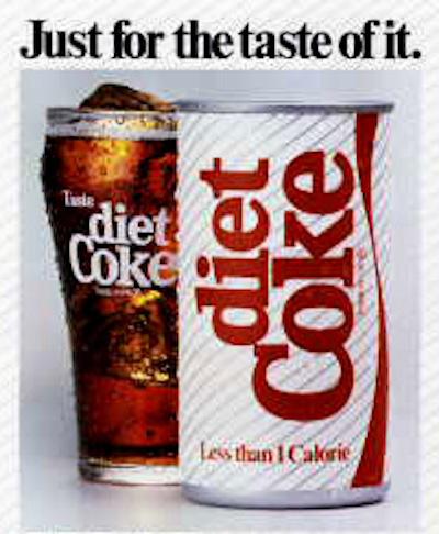 Diet Coke ad titled "Just for the taste of it."